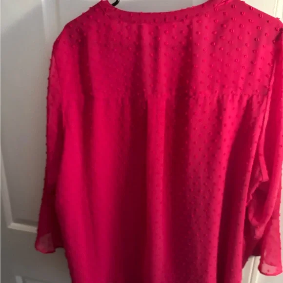 Style & Co. Women's pink Swiss dot chiffon top - Picture 4 of 4